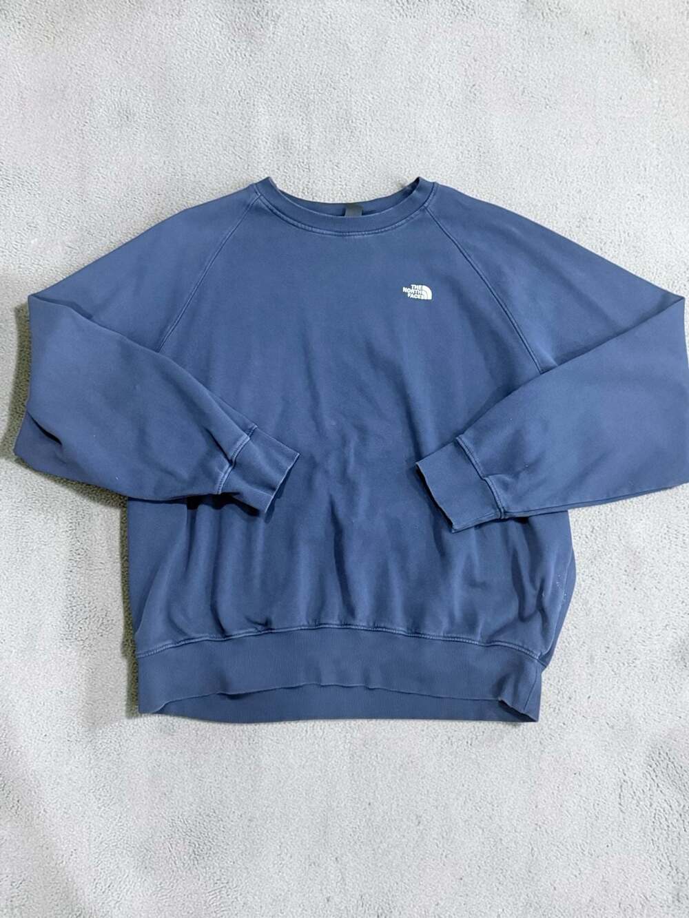 The North Face Circular Design Men's Blue Raglan Crewneck Sweatshirt XXL